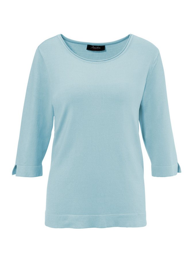 Aniston CASUAL Strickpullover mit kleinem Schlitz an den 3/4-langen Ärmeln – Bild 5 von 5
