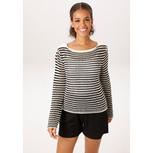Aniston CASUAL Strickpullover mit Lochmuster in Häkel-Optik