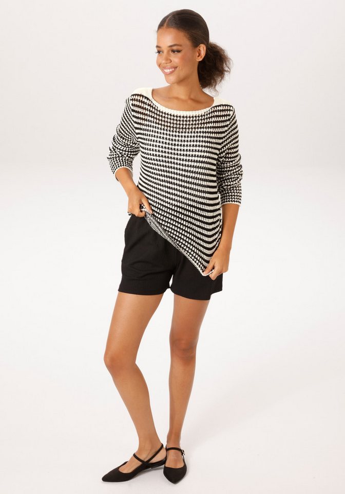 Aniston CASUAL Strickpullover mit Lochmuster in Häkel-Optik – Bild 4 von 5