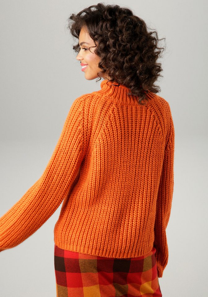Aniston CASUAL Strickpullover mit Rollkante am Stehkragen – Bild 2 von 5