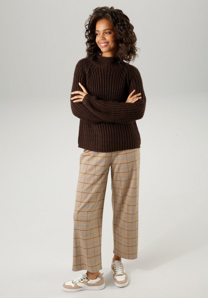 Aniston CASUAL Strickpullover mit Rollkante am Stehkragen – Bild 4 von 5