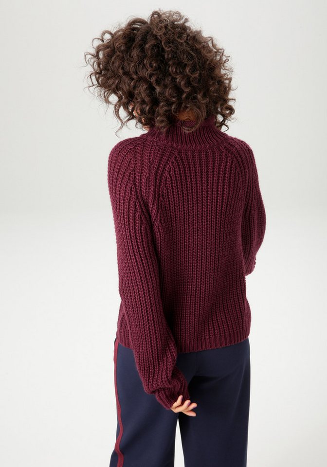 Aniston CASUAL Strickpullover mit Rollkante am Stehkragen – Bild 2 von 5