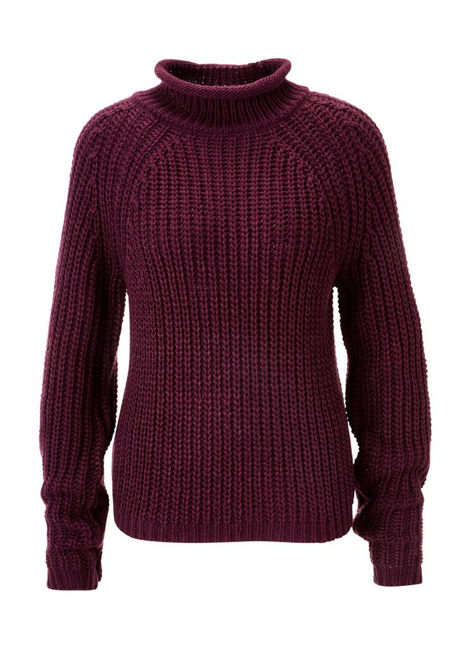 Aniston CASUAL Strickpullover mit Rollkante am Stehkragen – Bild 4 von 5