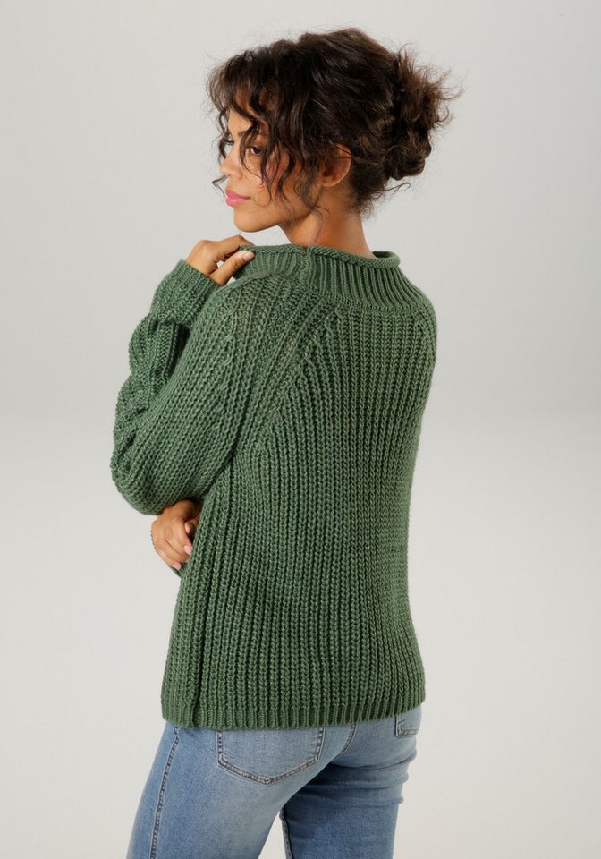 Aniston CASUAL Strickpullover mit Rollkante am Stehkragen – Bild 2 von 5