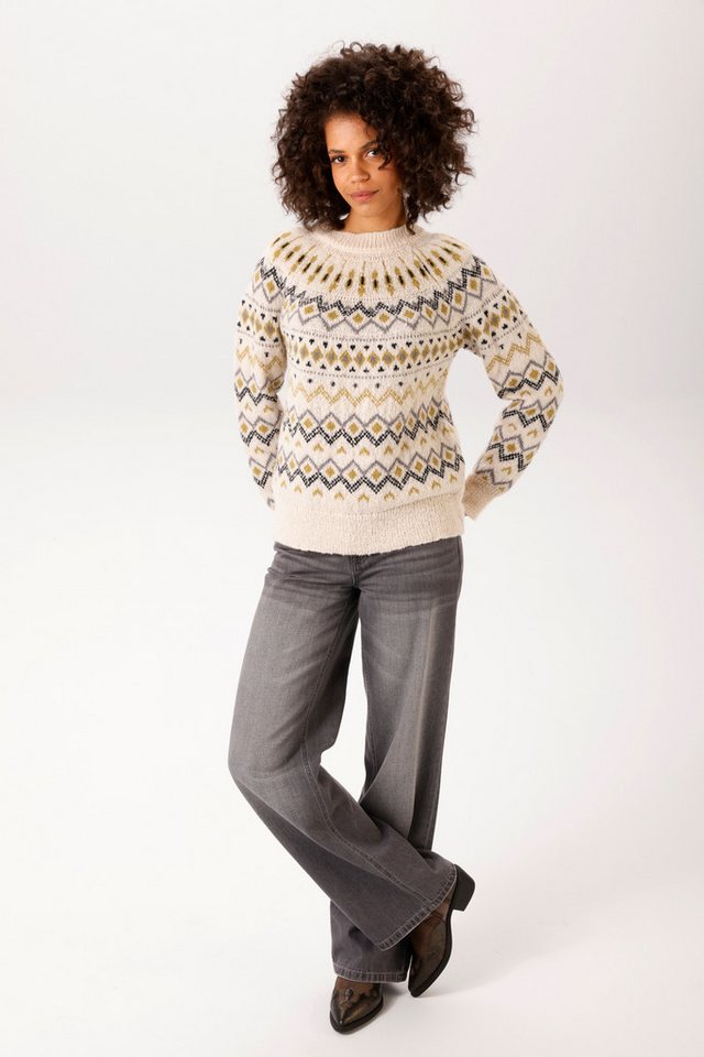 Aniston CASUAL Strickpullover mit trendigem Norweger-Muster - NEUE KOLLEKTION – Bild 4 von 5