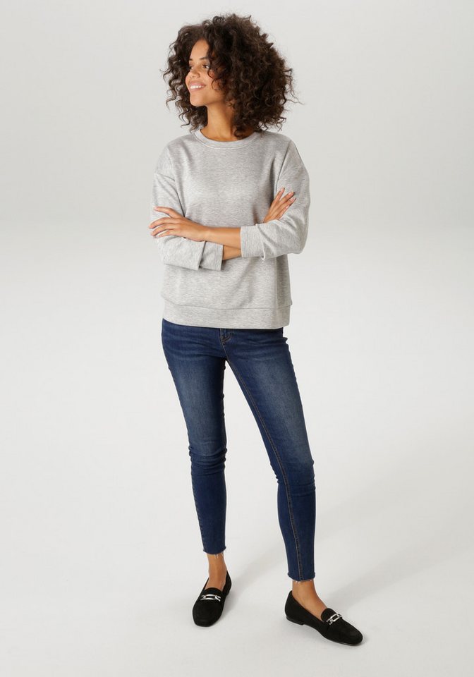 Aniston CASUAL Sweatshirt allover mit kleinen Glitzersteinchen Verziert – Bild 4 von 5