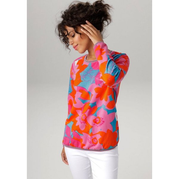 Aniston CASUAL Sweatshirt mit großflächigem, farbenfrohen Blumendruck