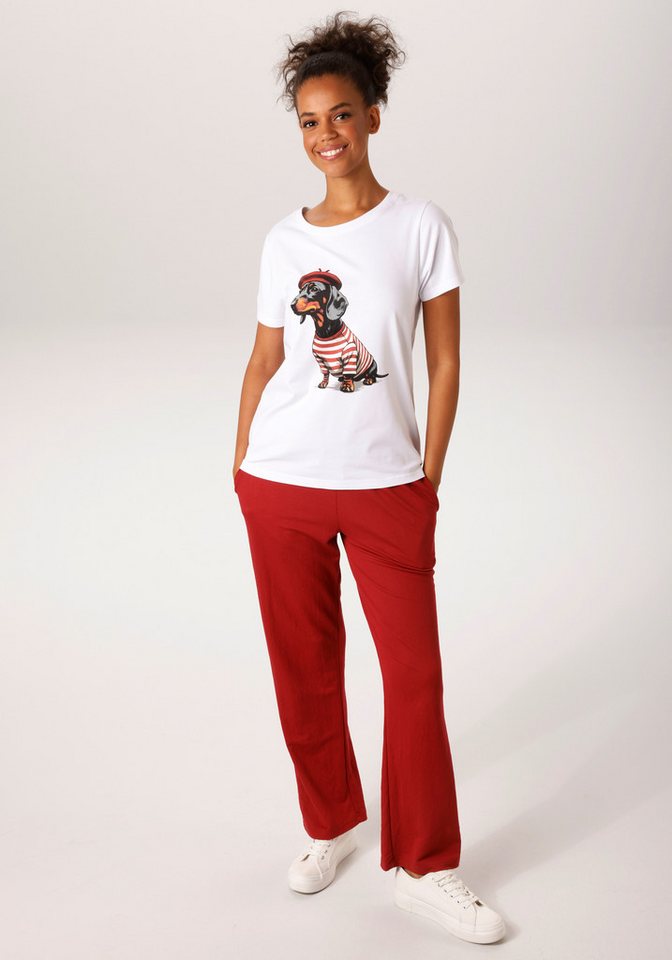 Aniston CASUAL T-Shirt mit Dackel oder Mops bedruckt - du hast die Wahl – Bild 4 von 5