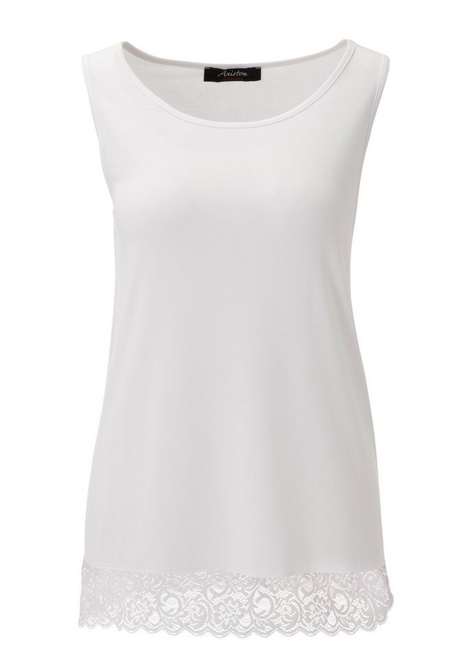 Aniston CASUAL Tanktop mit gewellter, elastischer Spitzenborte am Saum - NEUE KOLLEKTION – Bild 5 von 5