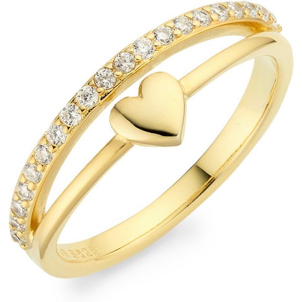 Aniston JEWELRY & WATCHES Fingerring Schmuck Geschenk Silbering mit Herzchen, mit Zirkonia (synth)