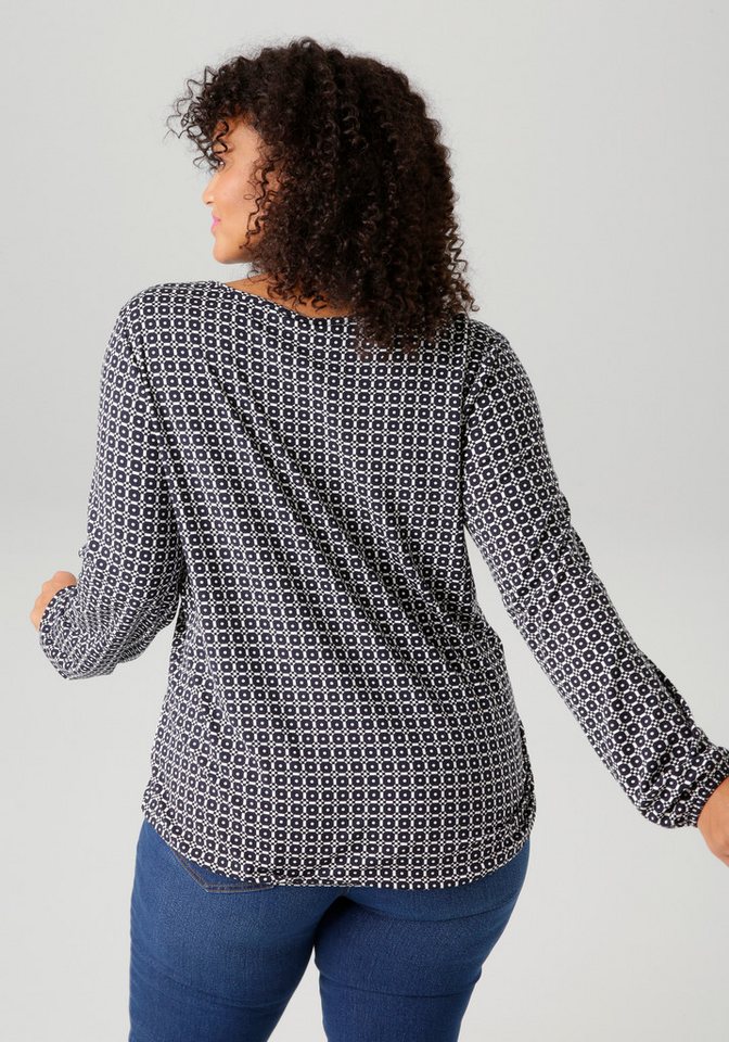 Aniston PLUS Langarmshirt mit grafischem Alloverdruck – Bild 2 von 5