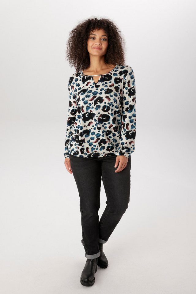 Aniston PLUS Langarmshirt mit silberfarbenem Schmuckstäbchen - NEUE KOLLEKTION – Bild 4 von 5