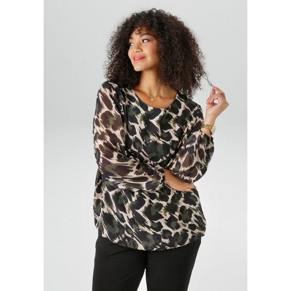 Aniston PLUS Schlupfbluse mit blickdichtem Jerseyfutter