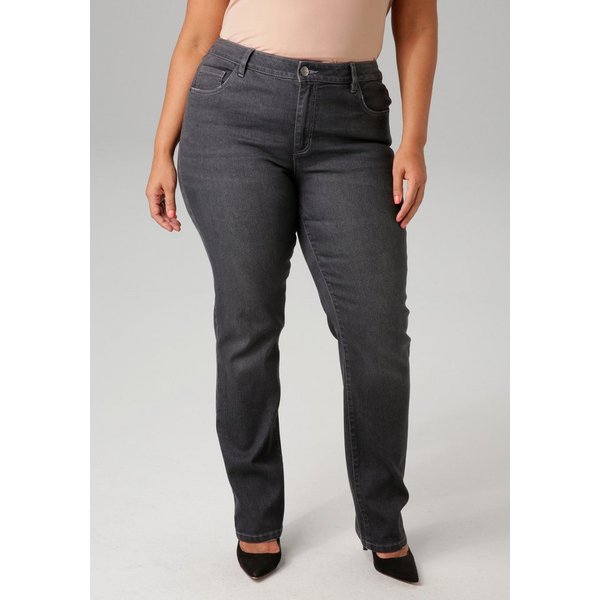 Aniston PLUS Straight-Jeans mit leichtem Used-Effekt