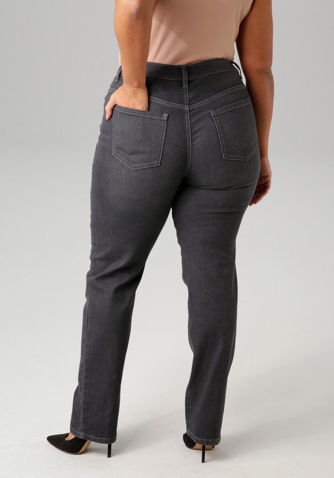 Aniston PLUS Straight-Jeans mit leichtem Used-Effekt – Bild 2 von 5