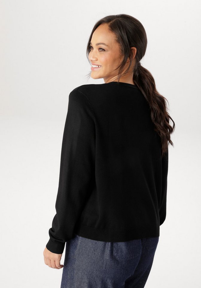 Aniston PLUS Strickjacke mit edlen Knöpfen – Bild 2 von 5