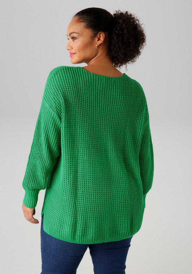 Aniston PLUS Strickpullover im dezenten Ajour-Strickmuster – Bild 2 von 5