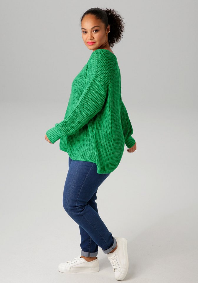 Aniston PLUS Strickpullover im dezenten Ajour-Strickmuster – Bild 4 von 5