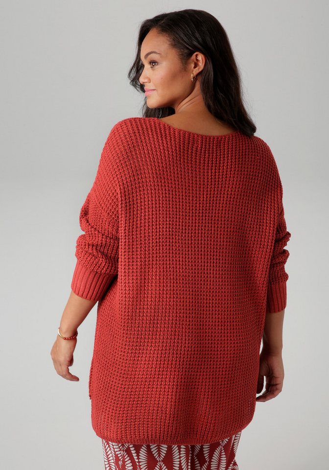 Aniston PLUS Strickpullover im dezenten Ajour-Strickmuster – Bild 2 von 5