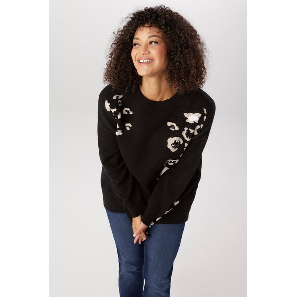 Aniston PLUS Strickpullover mit Animal-Deatils und Perlen