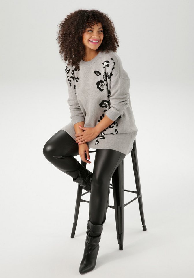 Aniston PLUS Strickpullover mit Animal-Deatils und Perlen – Bild 4 von 5