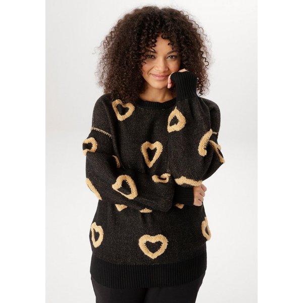 Aniston PLUS Strickpullover mit aufgestrickten Herzen