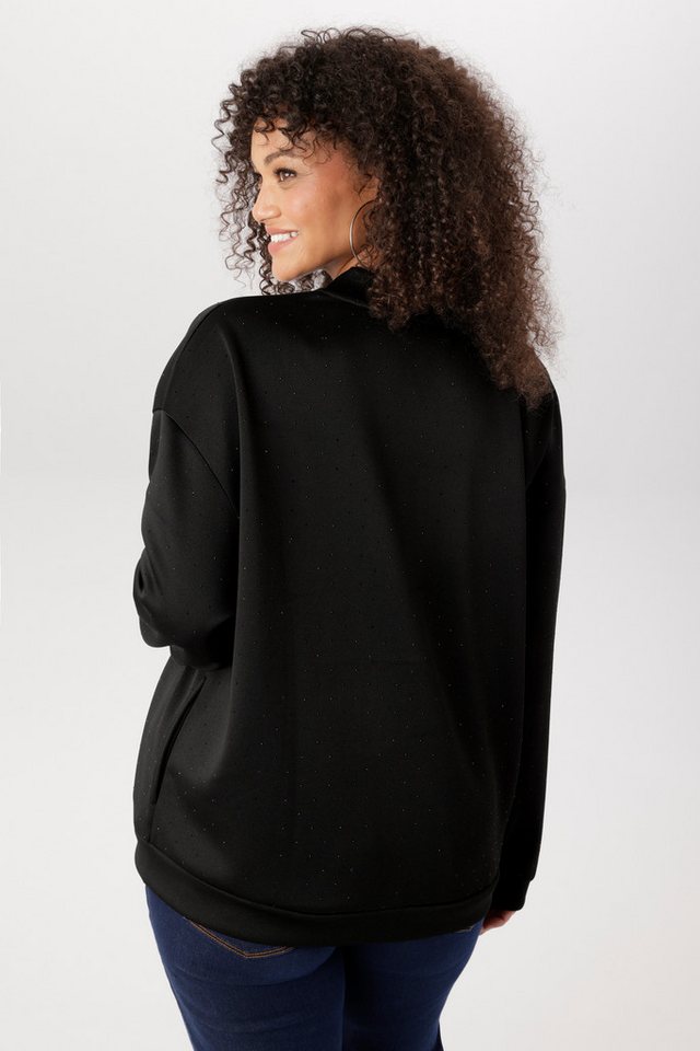 Aniston PLUS Sweatjacke mit tonigen Glitzersteinchen - NEUE KOLLEKTION – Bild 2 von 5