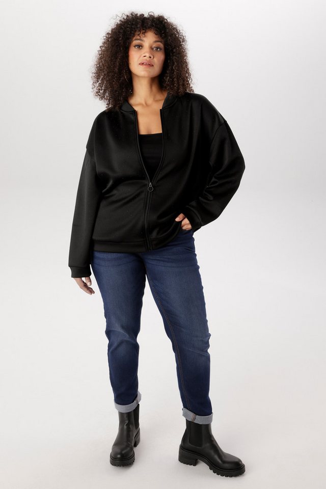 Aniston PLUS Sweatjacke mit tonigen Glitzersteinchen - NEUE KOLLEKTION – Bild 4 von 5