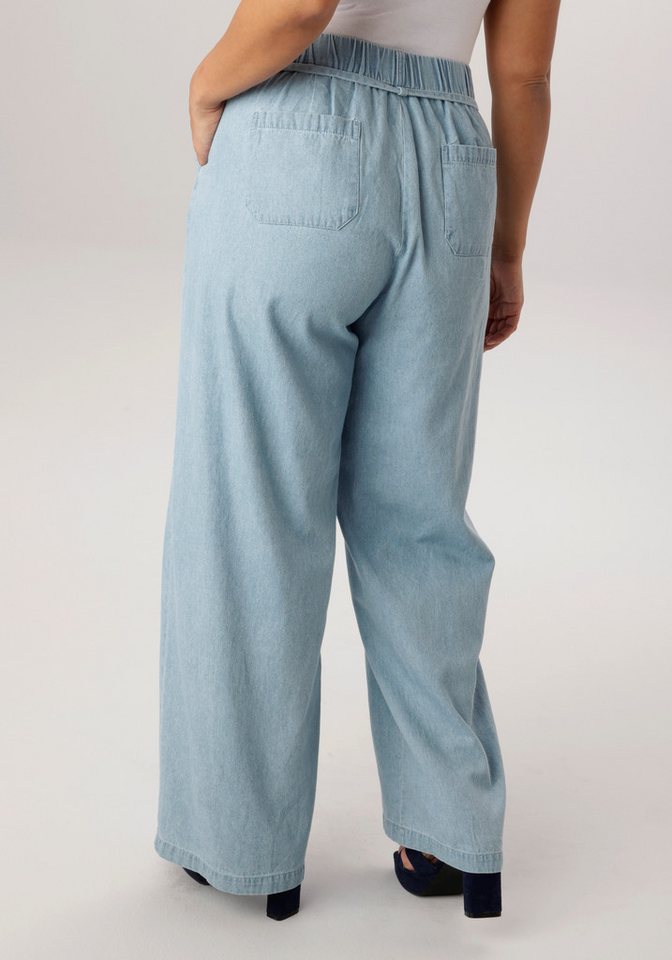 Aniston PLUS Weite Jeans mit elastischen Bund – Bild 3 von 5