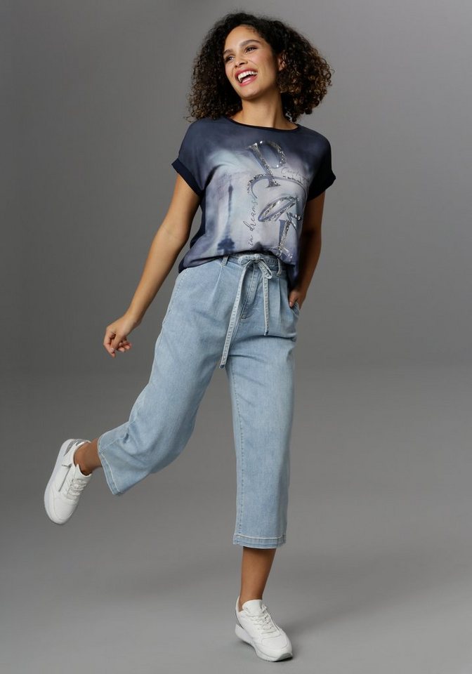 Aniston SELECTED Blusenshirt mit glänzendem Folienprint – Bild 4 von 5