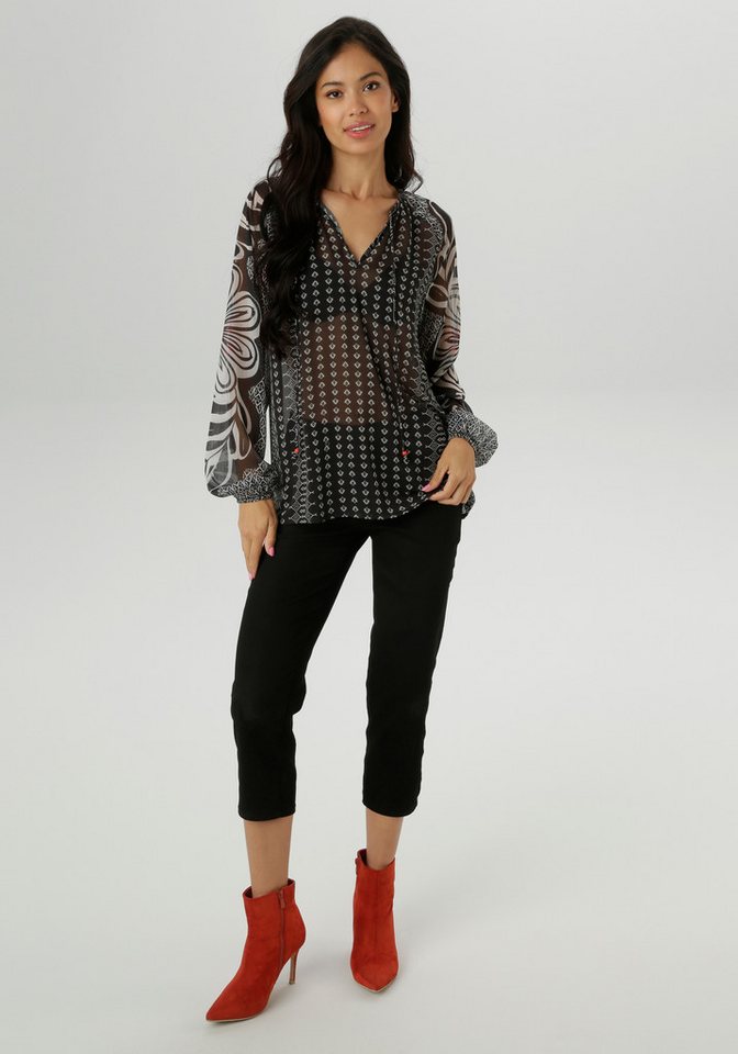 Aniston SELECTED Chiffonbluse aus transparentem Chiffon – Bild 4 von 5