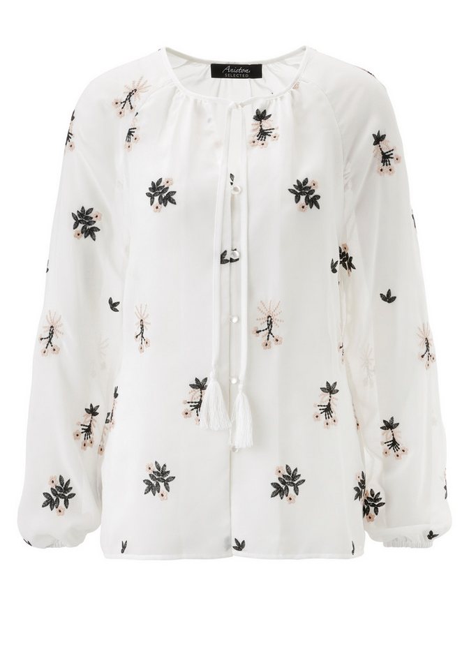 Aniston SELECTED Chiffonbluse mit modischer Blumenstickerei – Bild 5 von 5
