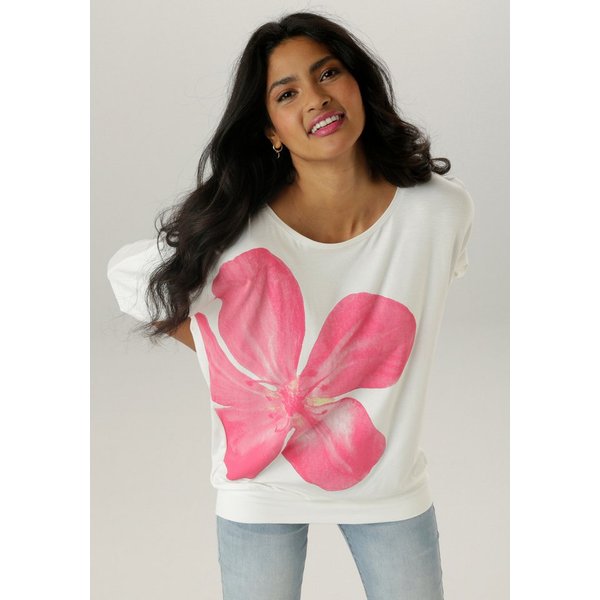 Aniston SELECTED Fledermausshirt mit großem Front-Blumendruck