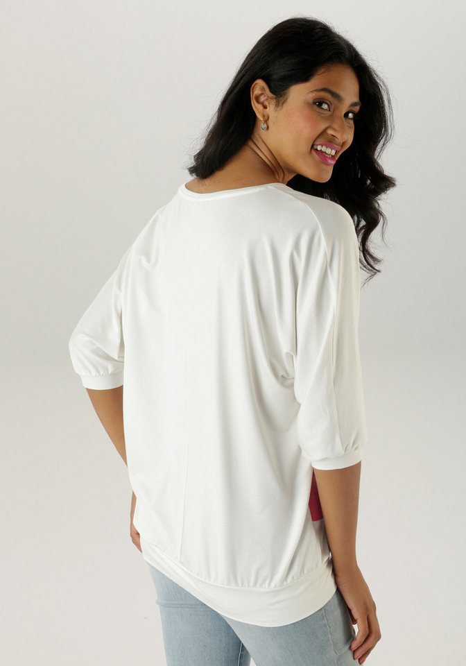 Aniston SELECTED Fledermausshirt mit großem Front-Blumendruck – Bild 3 von 5