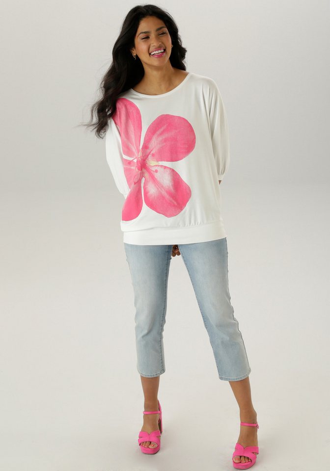 Aniston SELECTED Fledermausshirt mit großem Front-Blumendruck – Bild 5 von 5