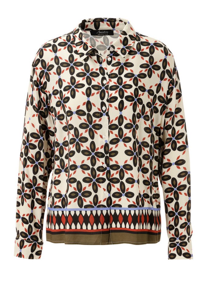 Aniston SELECTED Hemdbluse geometrischen Blüten und Bordürendruck am Saum - NEUE KOLLEKTION – Bild 5 von 5