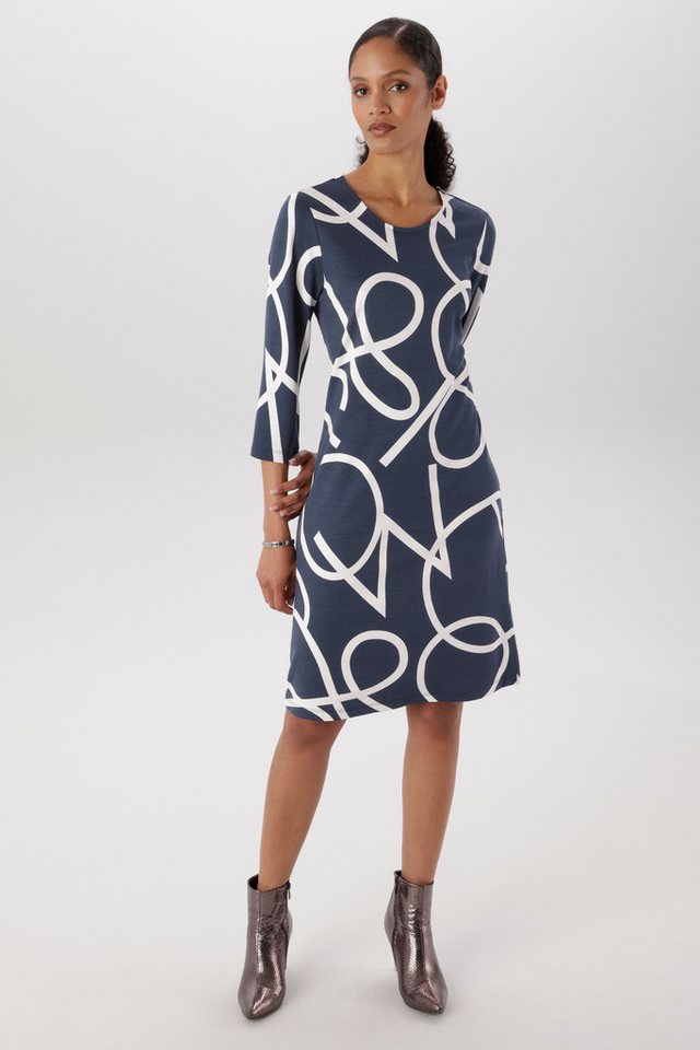 Aniston SELECTED Jerseykleid mit stilvollem Allover-Muster – Bild 4 von 5