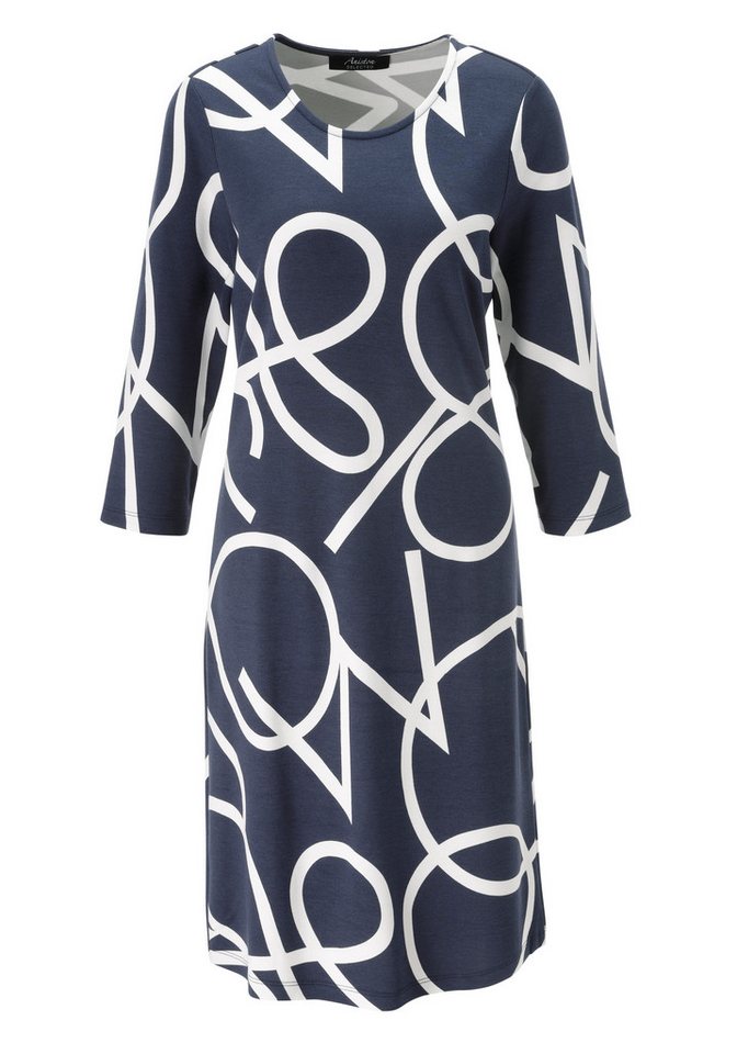 Aniston SELECTED Jerseykleid mit stilvollem Allover-Muster – Bild 5 von 5