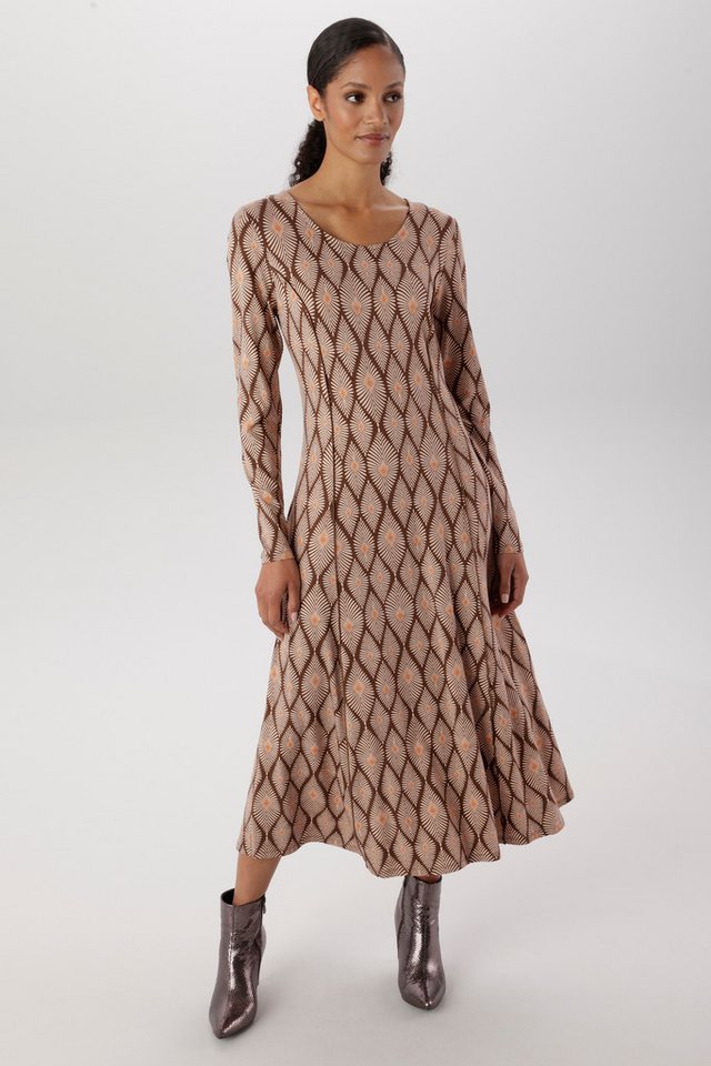 Aniston SELECTED Jerseykleid mit trendigem und fantasievollem Retromuster - NEUE KOLLEKTION – Bild 4 von 5