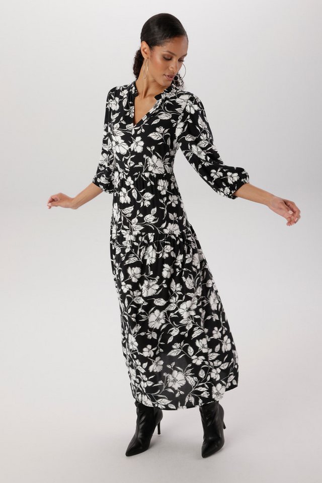 Aniston SELECTED Maxikleid mit fantasievollen und malerischen Blumendruck - NEUE KOLLEKTION – Bild 4 von 5