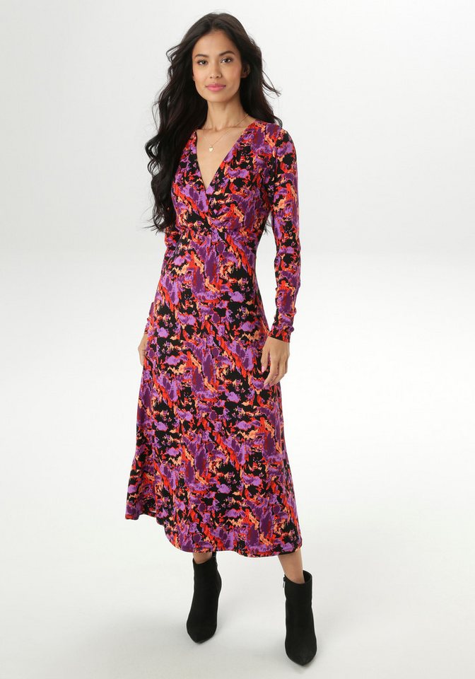 Aniston SELECTED Maxikleid mit V-Ausschnitt in Wickeloptik und Unterbrustnaht – Bild 2 von 5