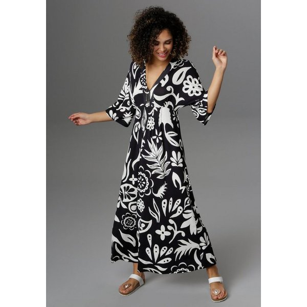 Aniston SELECTED Maxikleid mit weiten, 3/4-langen Ärmeln