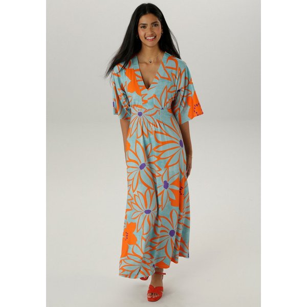 Aniston SELECTED Maxikleid mit weiten, 3/4-langen Ärmeln