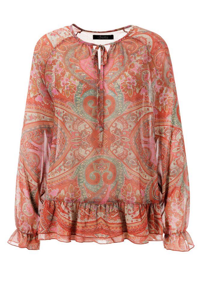 Aniston SELECTED Schlupfbluse aus leicht transparentem Chiffon - NEUE KOLLEKTION – Bild 5 von 5