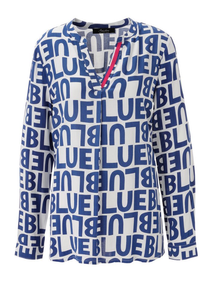 Aniston SELECTED Schlupfbluse mit raffinierten und trendigen Buchstabenverlauf - NEUE KOLLEKTION – Bild 5 von 5