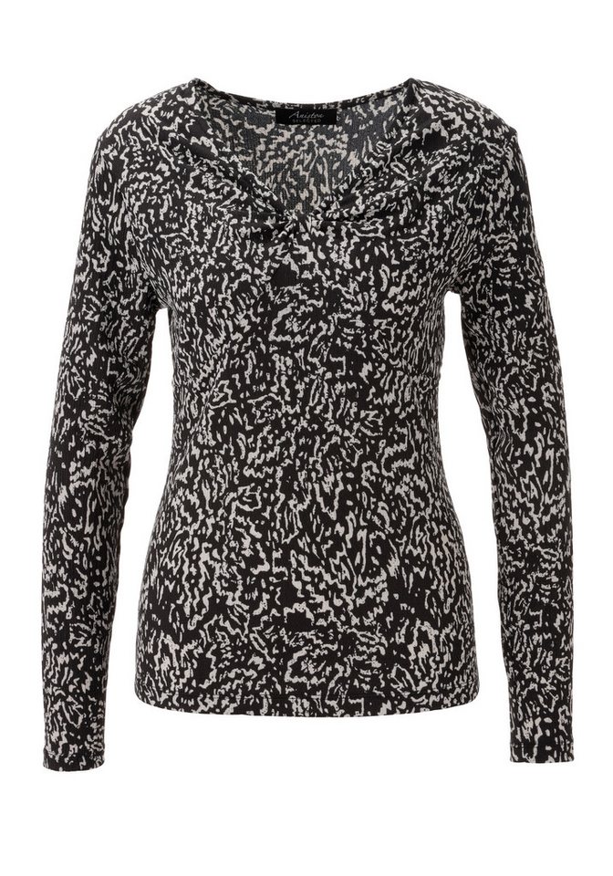 Aniston SELECTED Shirtbluse elastische Shirtware in leichter Crash-Optik - NEUE KOLLEKTION – Bild 5 von 5