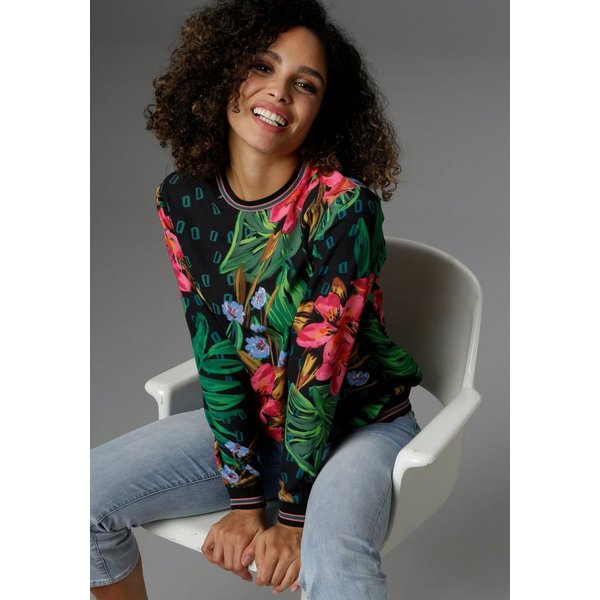 Aniston SELECTED Shirtbluse mit gestreiften Bündchen