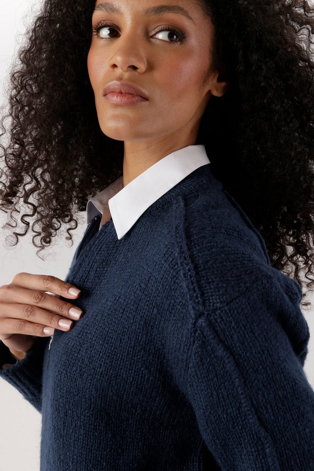 Aniston SELECTED Strickjacke Blousonform und Zwei-Wege-Reißverschluß NEUE KOLLEKTION – Bild 3 von 5
