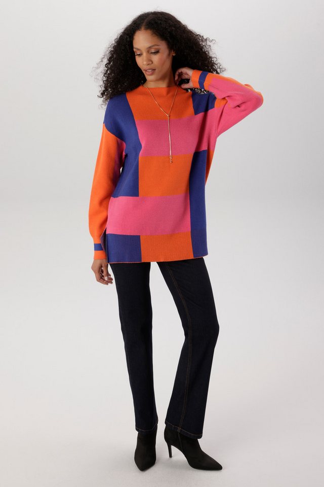 Aniston SELECTED Strickpullover in trendstarker Color-Blocking-Optik allover - NEUE KOLLEKTION – Bild 4 von 5