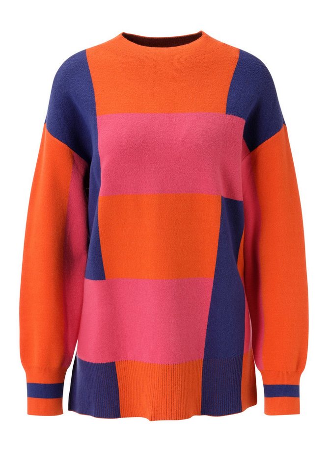 Aniston SELECTED Strickpullover in trendstarker Color-Blocking-Optik allover - NEUE KOLLEKTION – Bild 5 von 5